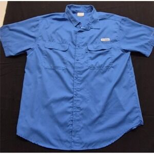 Columbia PFG Omni Shade men's short sleeve button up outdoor fishing Shirt LG